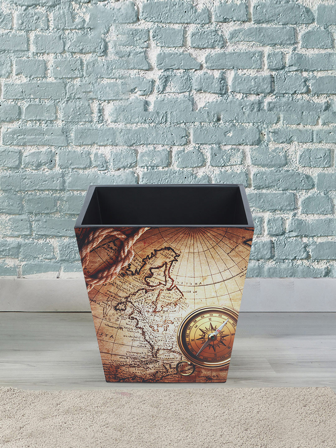 Reinvention Factory Brown Globe Printed Open Bin