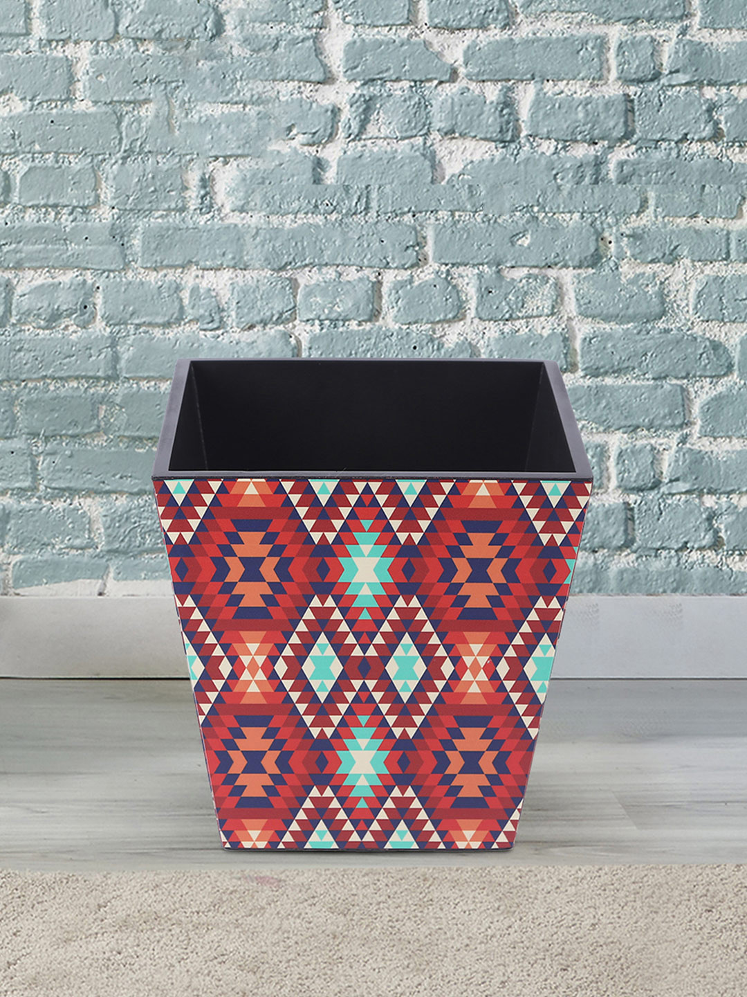 Reinvention Factory Red Ikat Printed Open Bin