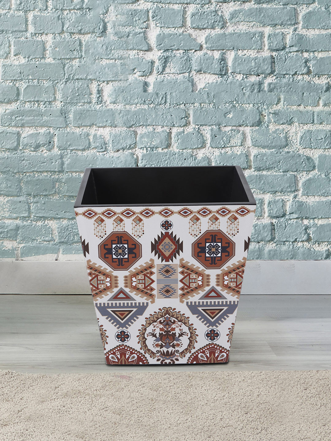 Reinvention Factory Brown Folk Ornament Printed Open Bin