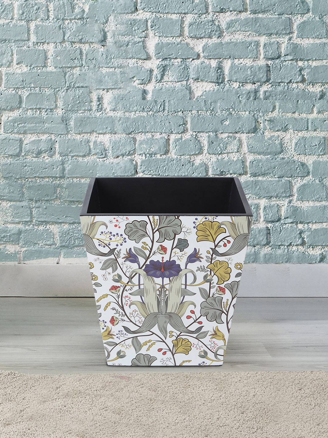 Reinvention Factory Cream Floral Print MDF Wooden Open Dry Bin