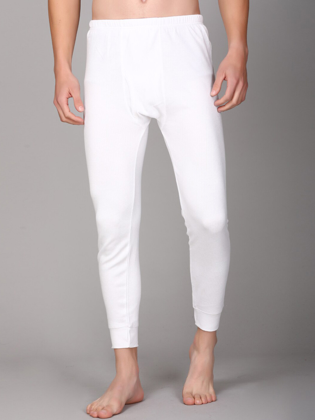 Aerowarm Men White Solid Thermal Bottom