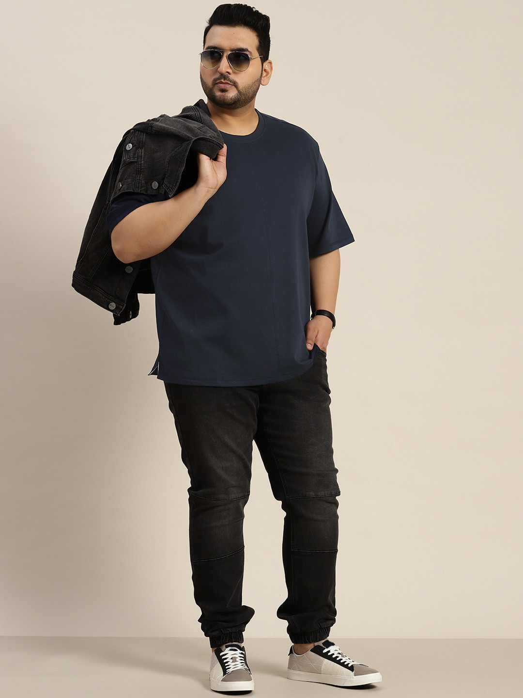 Sztori Men Plus Size Relaxed Fit Pure Cotton T-shirt