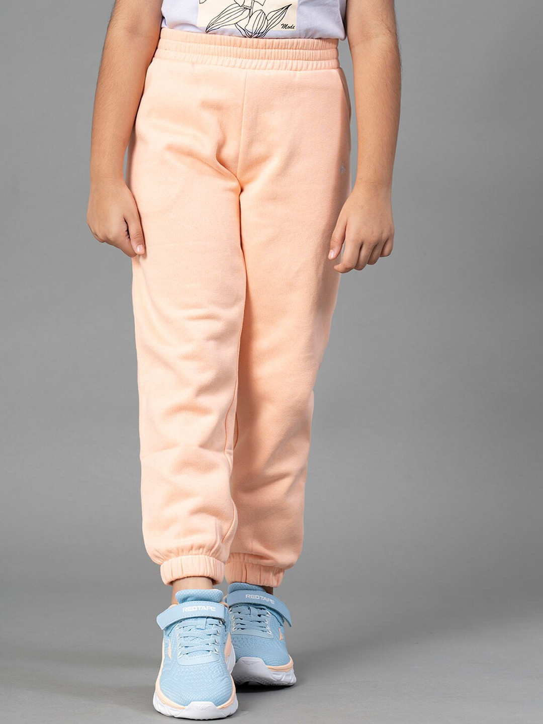 Mode by Red Tape Girls Peach Solid Joggers