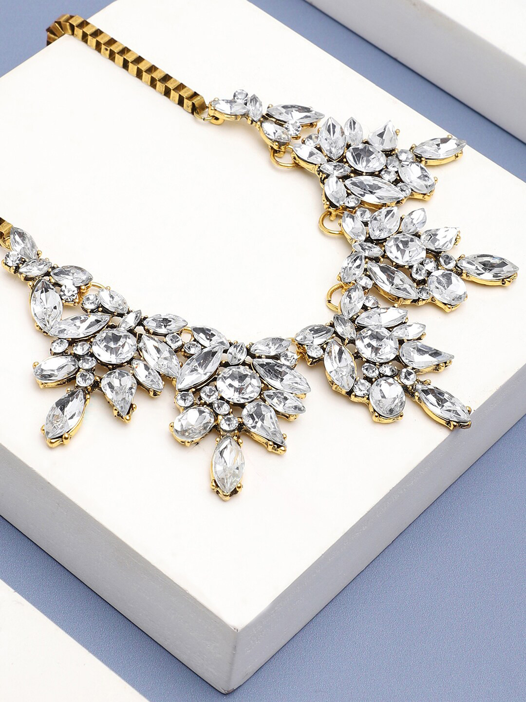 SOHI White & Gold-Plated Necklace