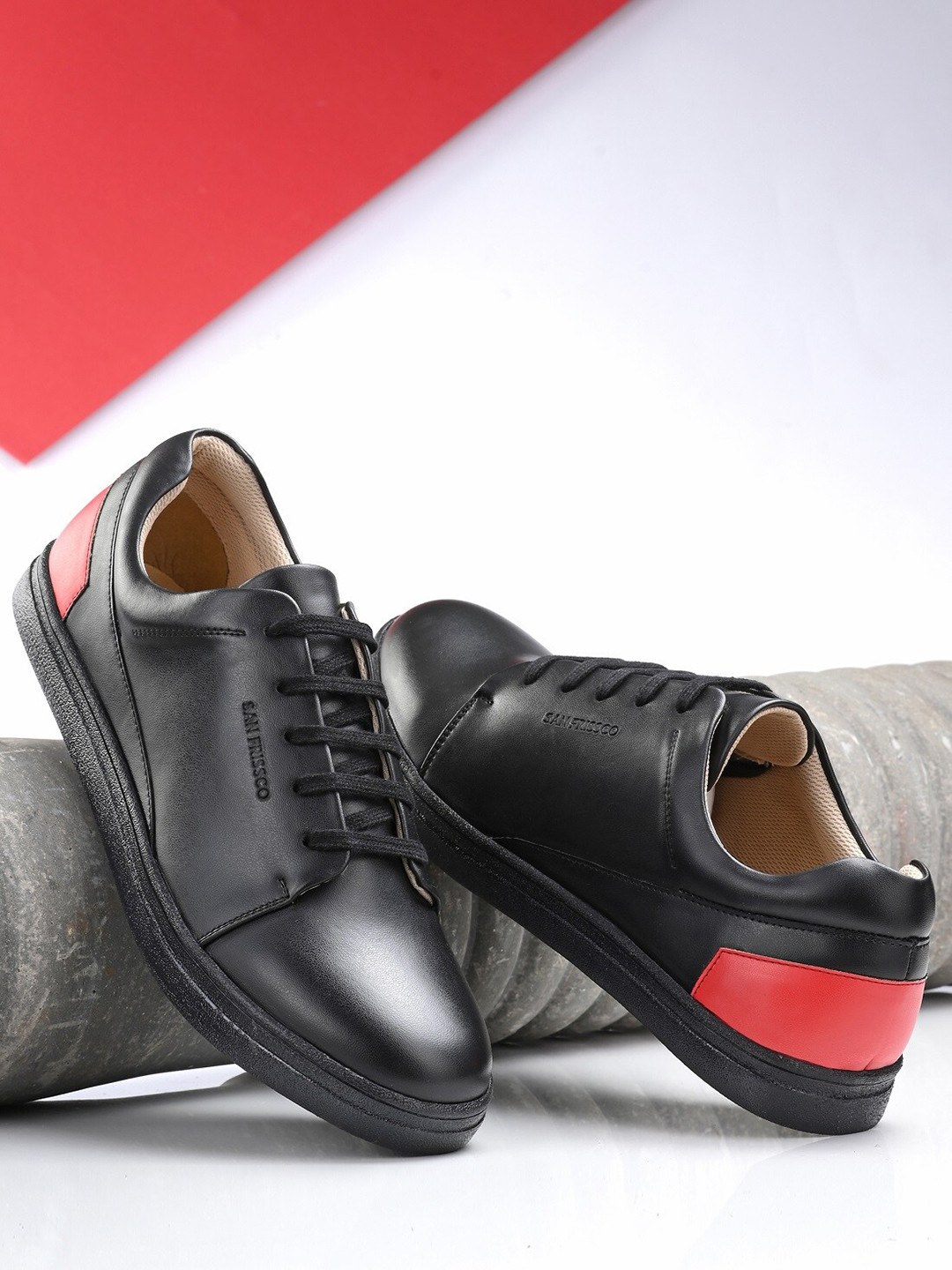 San Frissco Men Black & Red Casual Sneaker