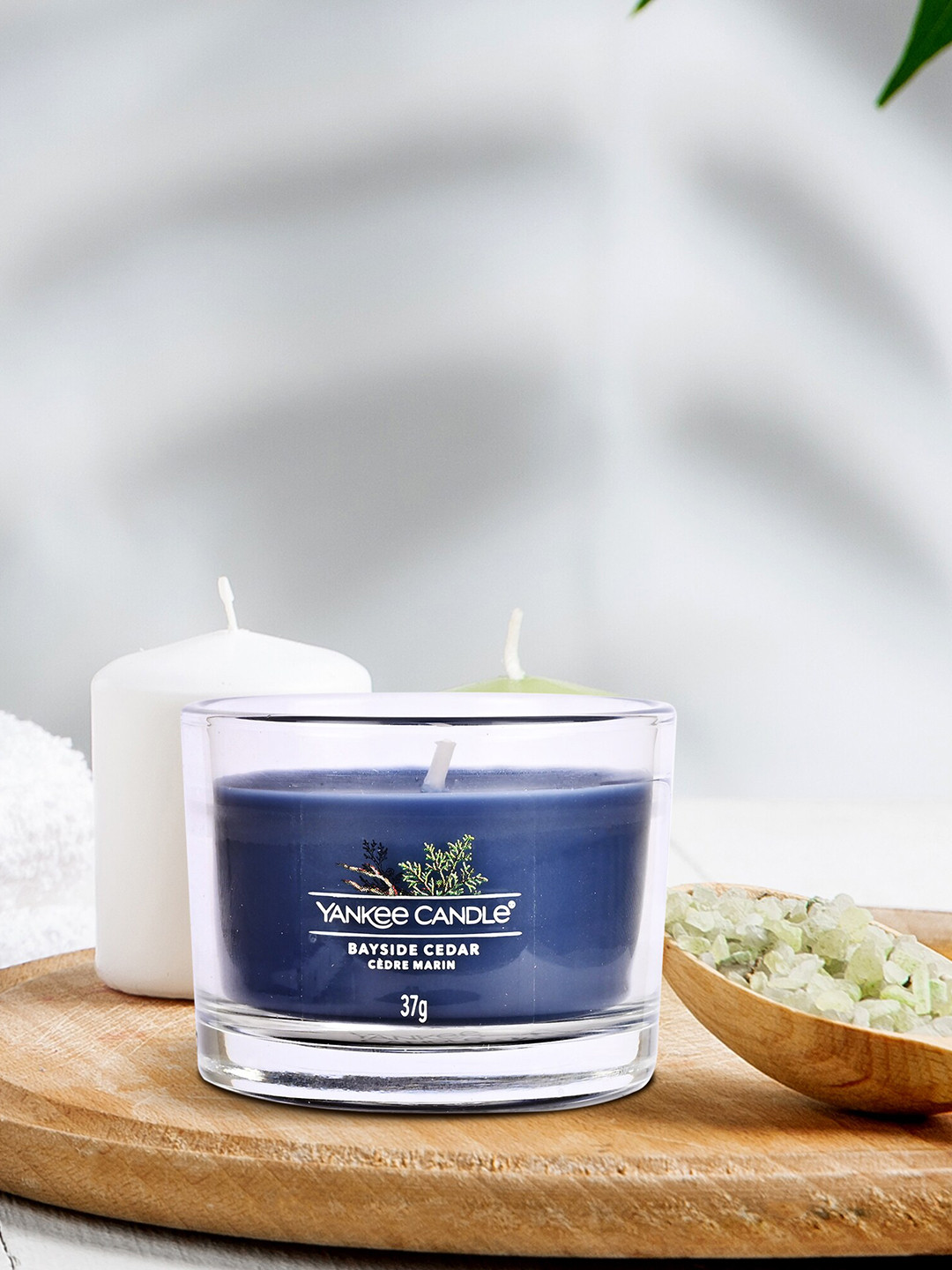 YANKEE CANDLE Bayside Cedar Votive Scented 1 Wick Solid Geometric Regular Jar Candles