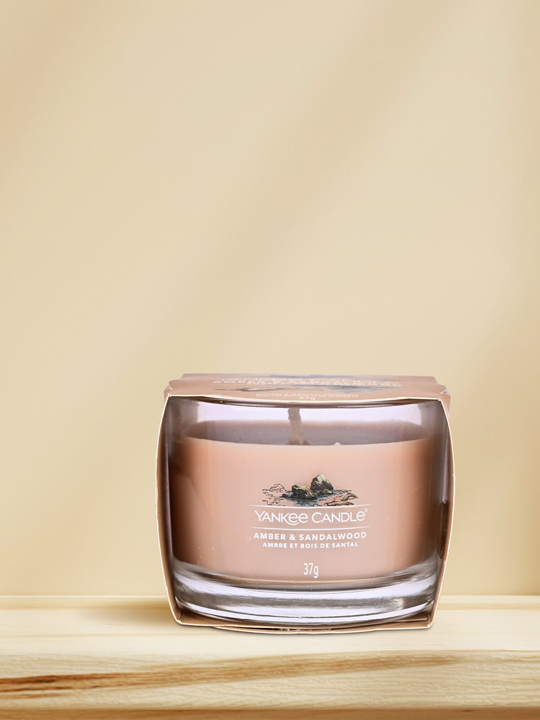 YANKEE CANDLE Brown Solid Amber Sandalwood Filled Votive Scented Candle