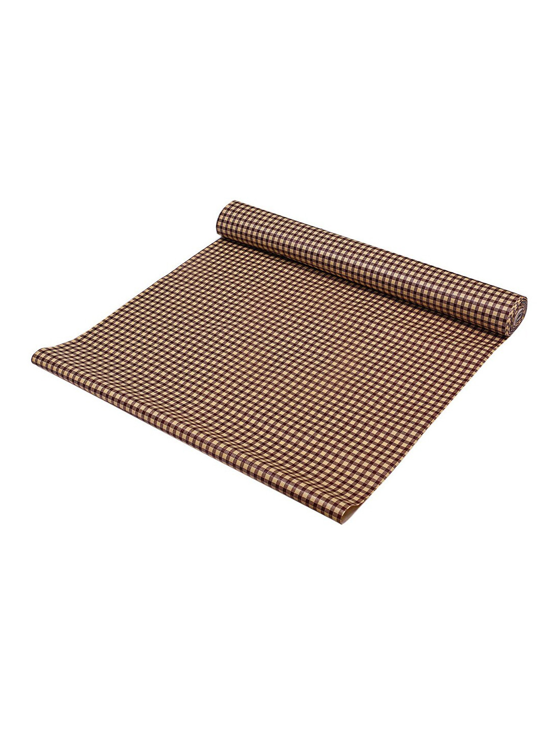Kuber Industries Brown Checks Shelf Liners Organisers