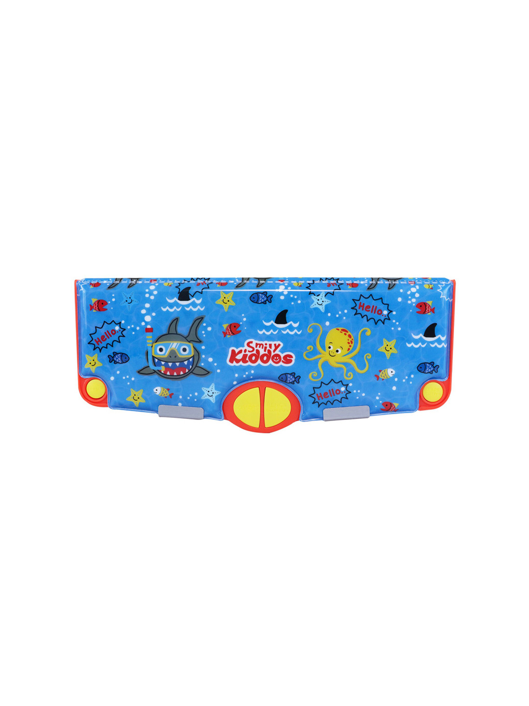 Smily Kiddos Kids Blue & Red Printed Shark Theme Pop Out Magnetic Pencil Box