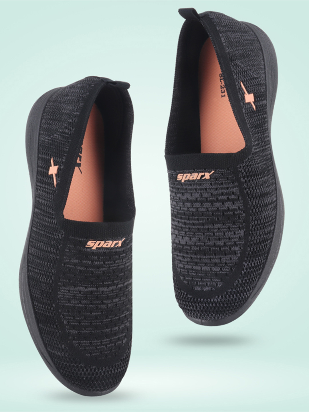 Sparx Women Black Textile Walking Non-Marking Shoes