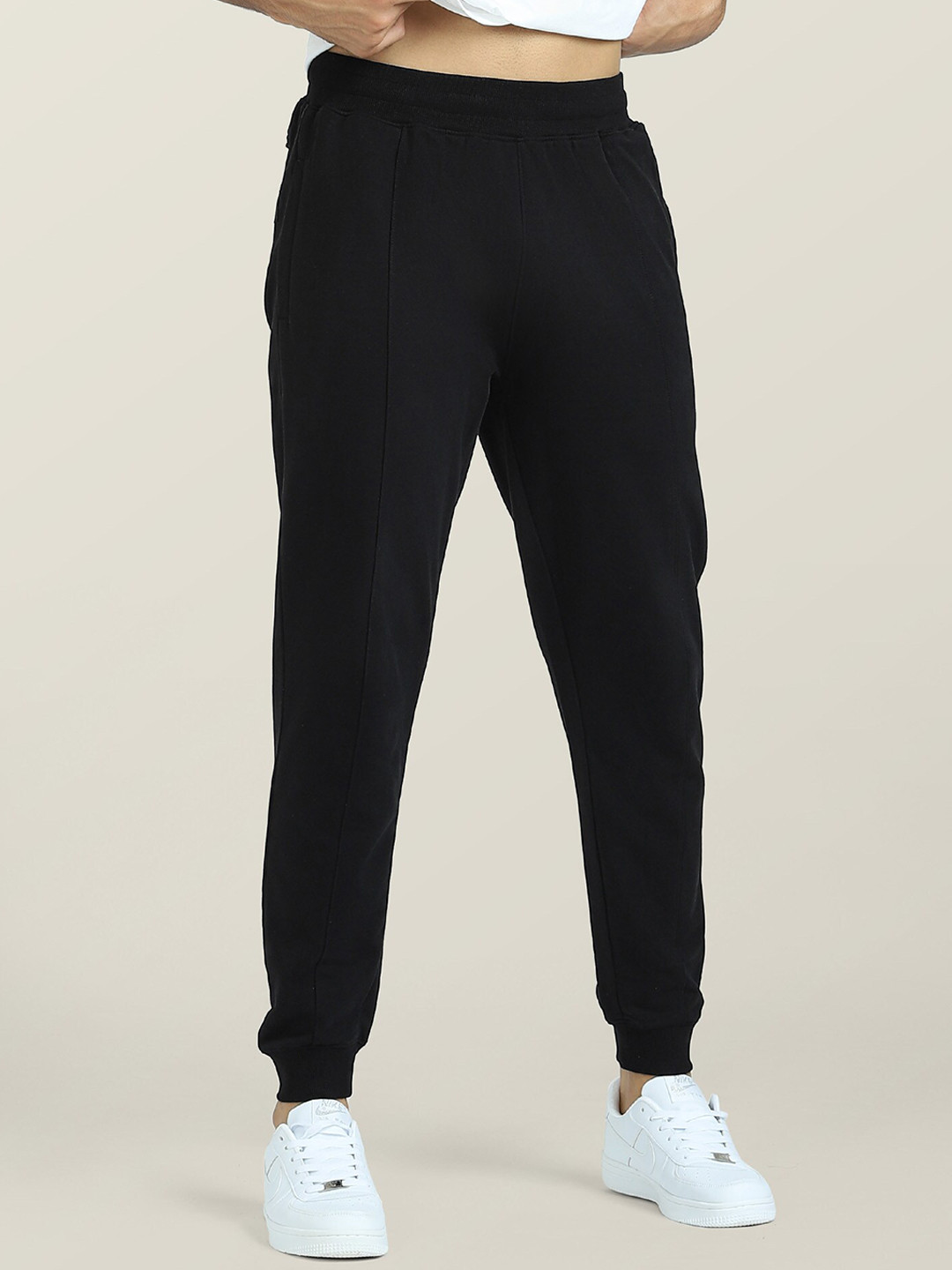 XYXX Men Black Cruze French Terry Cotton Joggers