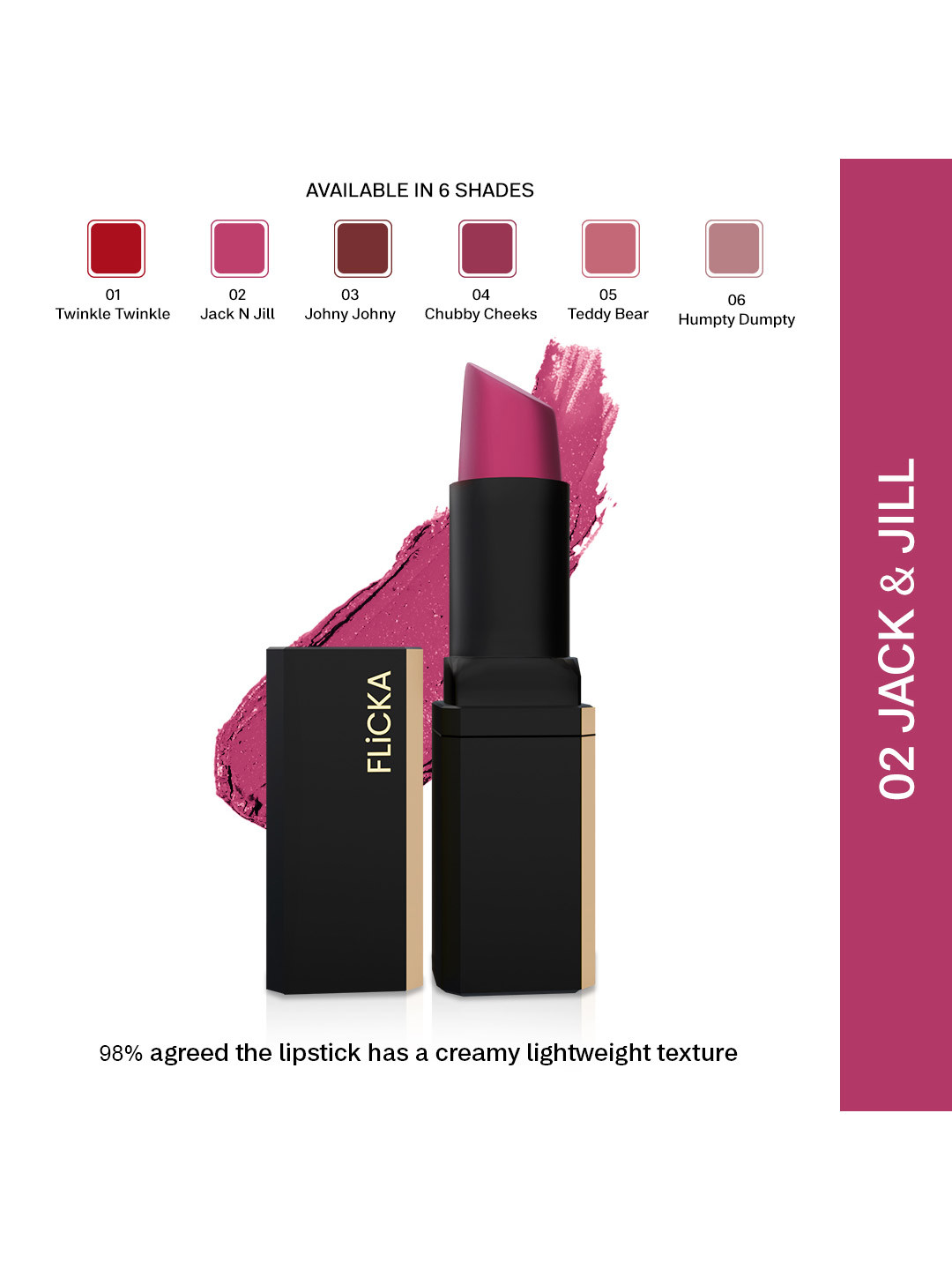 FLiCKA Lip Poetry Matte Lipstick 4 g - Jack & Jill 02