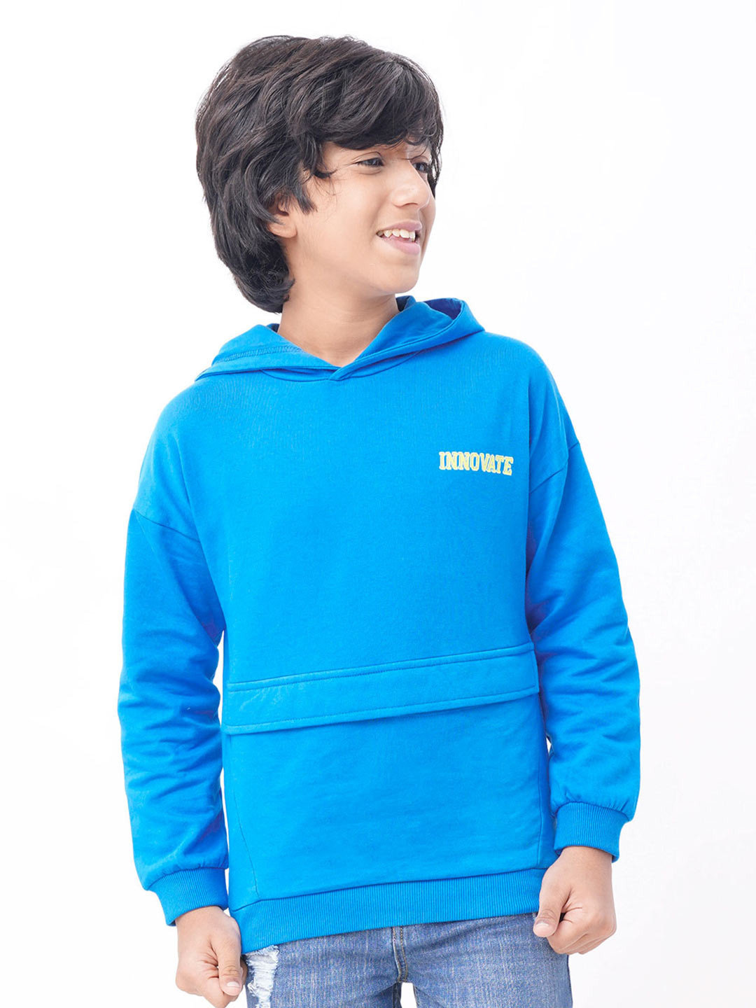 edheads Boys Blue Hooded Cotton Sweatshirt