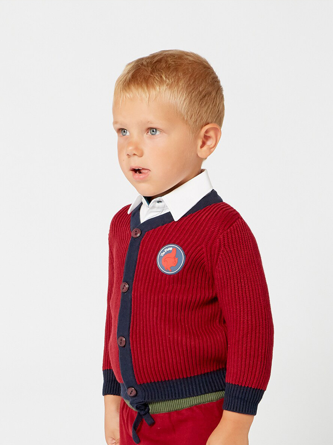 One Friday Boys Red & Blue Sweater with Trouser With Cap