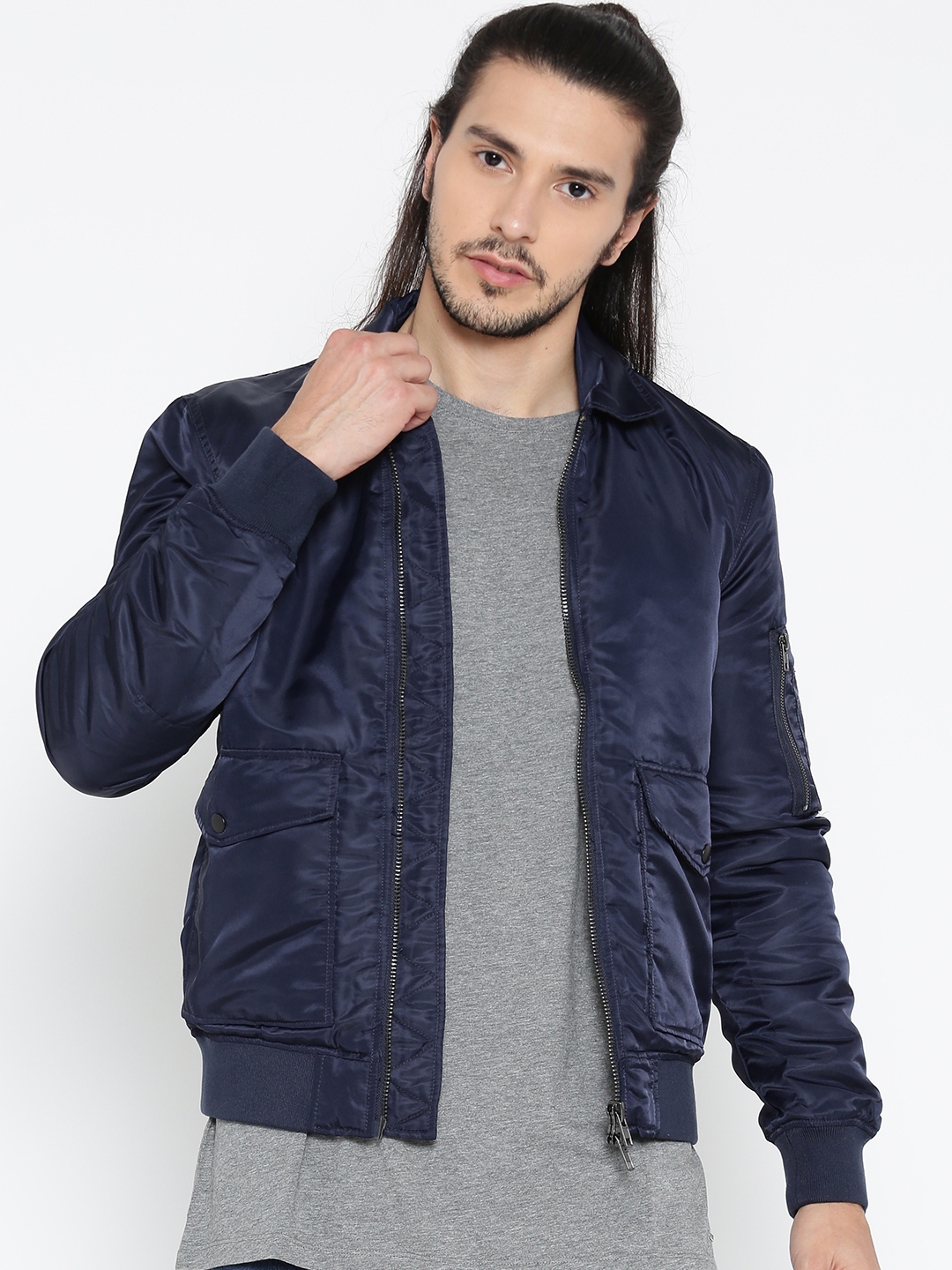 Forever 21 2025 blue bomber jacket