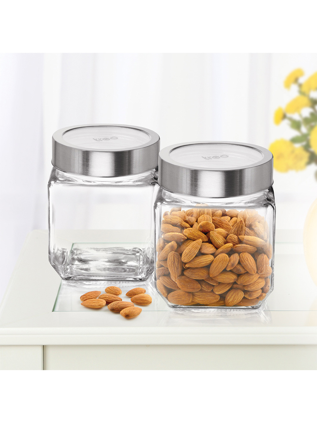 Treo Transparent 1 Piece Cube Storage Glass Jar 580 ml