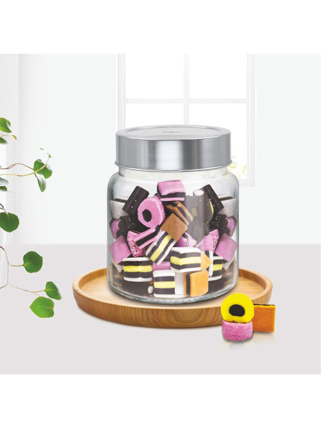 Treo Radius Transparent Glass 2 Piece Screw Top Jar-580ml