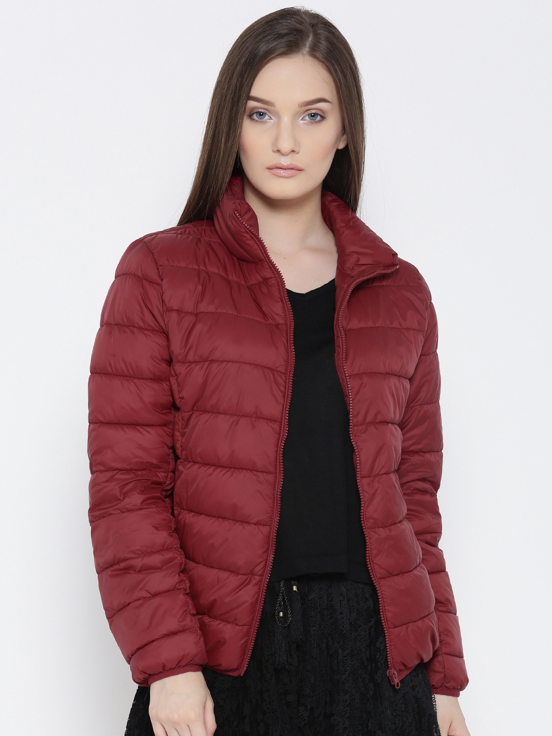 Maroon puffer jacket outlet women's