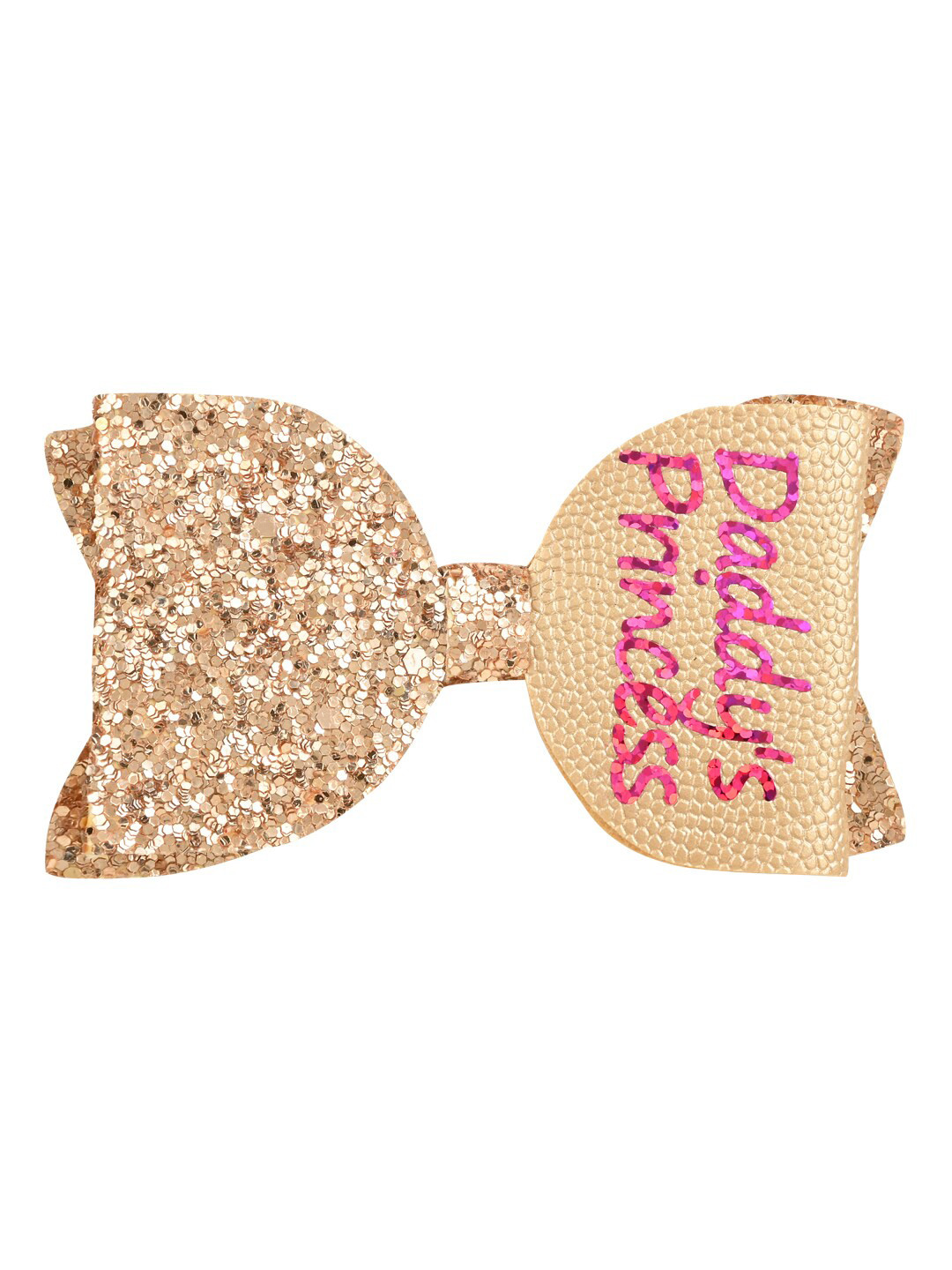 Aye Candy Girls Gold-Toned & Pink Daddy's Princess Bow Alligator Hair Clip