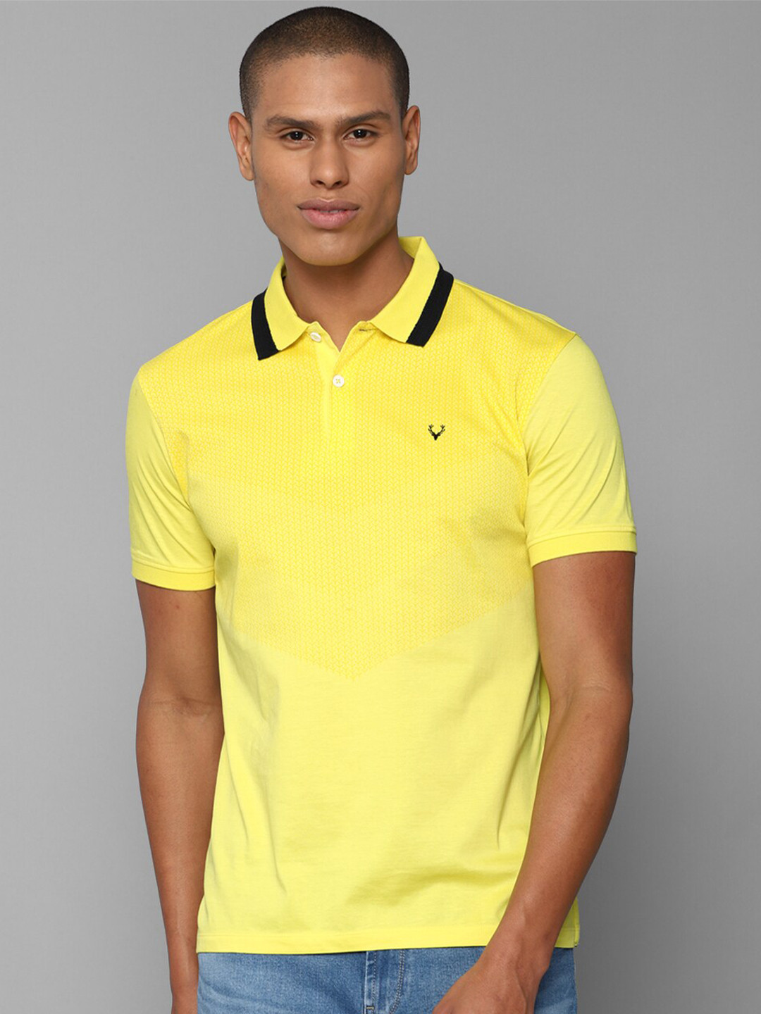 Allen Solly Abstract Printed Polo Collar Cotton T-shirt