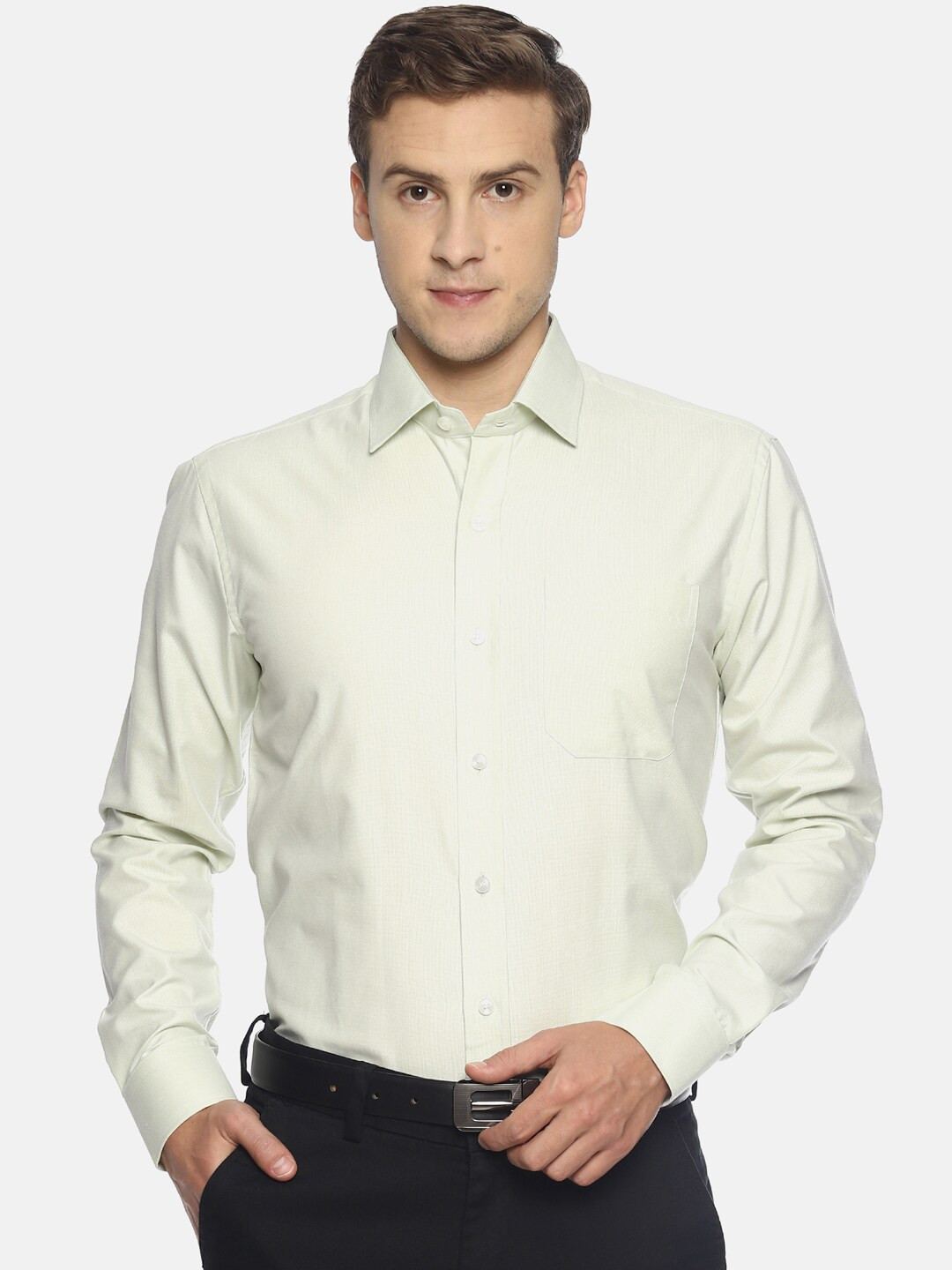 OBOW Men Green Classic Formal Shirt