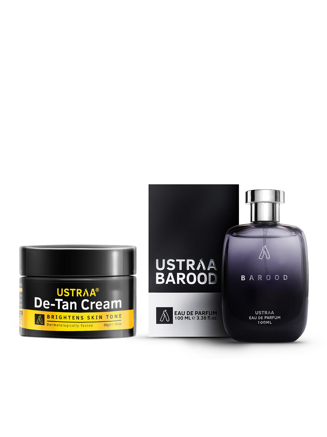 Ustraa Men Set of De-Tan Face Cream 50 g + Barood Eau De Parfum 100 ml