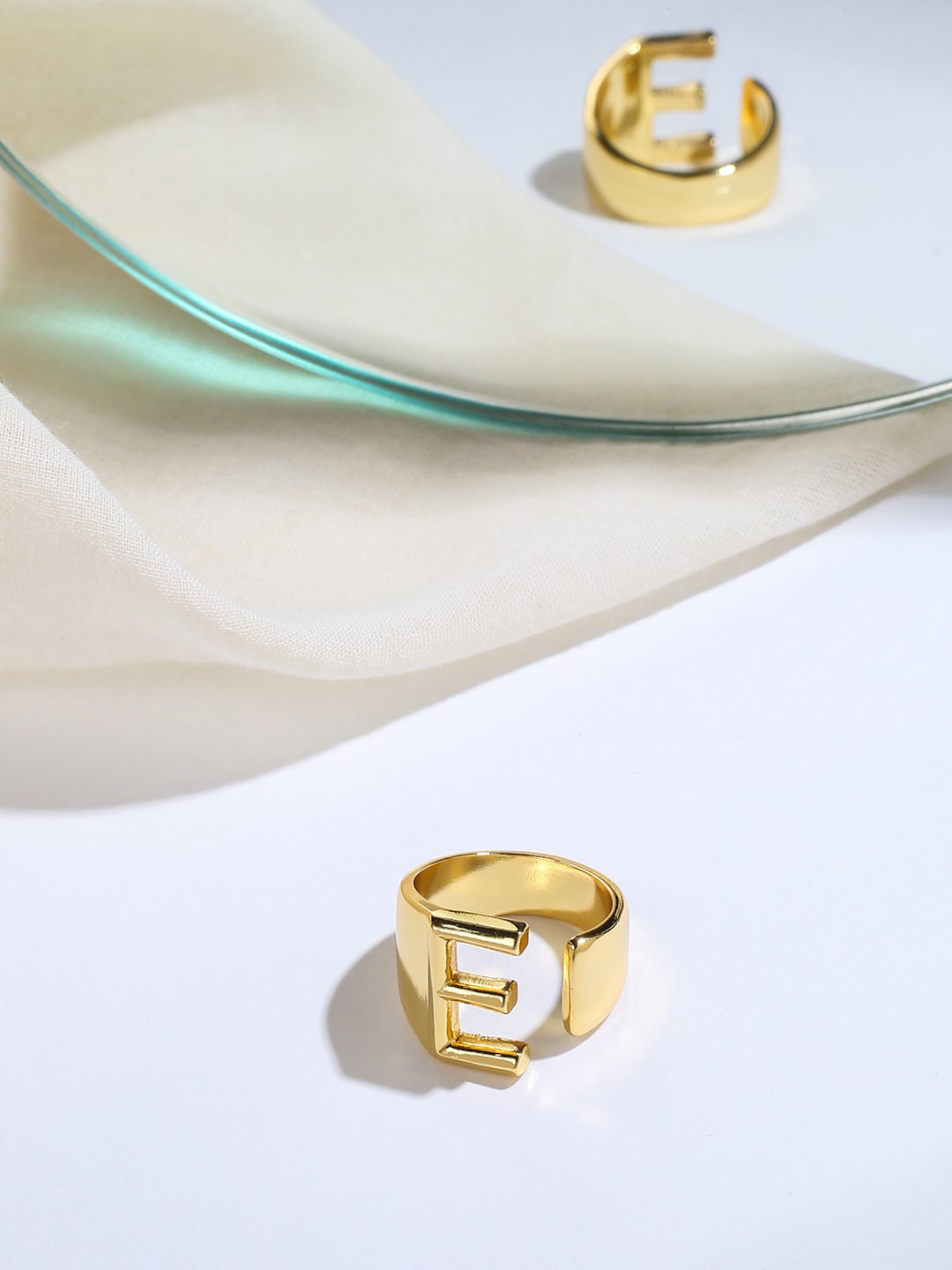Mitali Jain Gold-Plated Solid Statement Finger Ring
