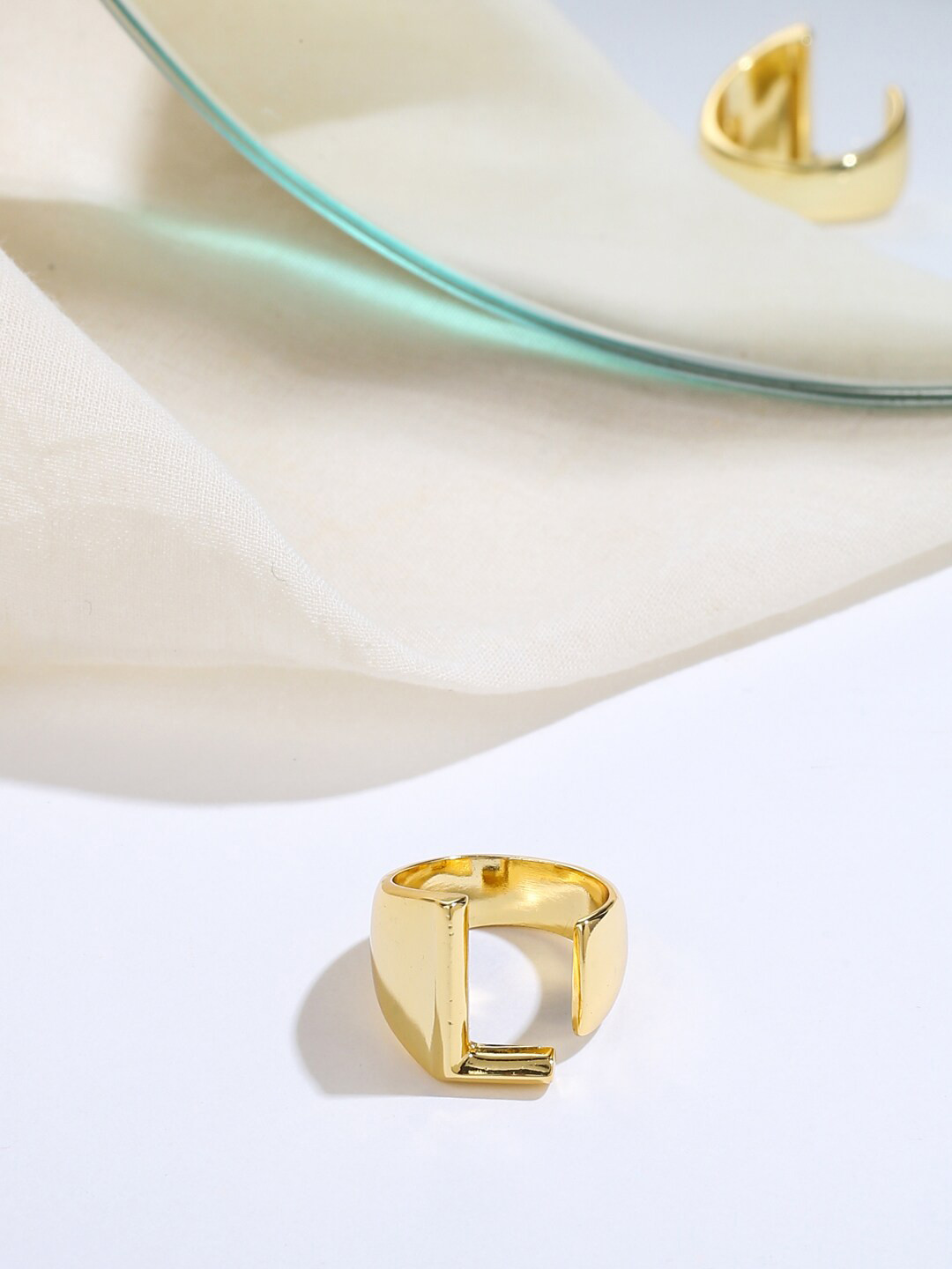 Mitali Jain Gold-Plated L-Designed Finger Ring
