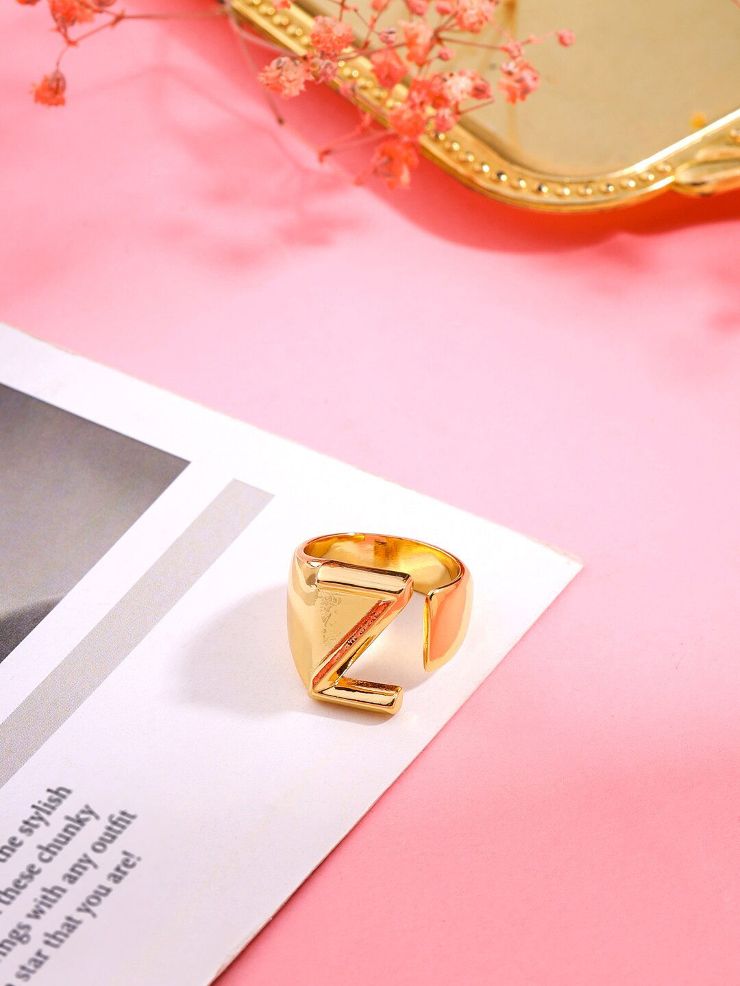 Mitali Jain Gold-Plated Z Finger Ring