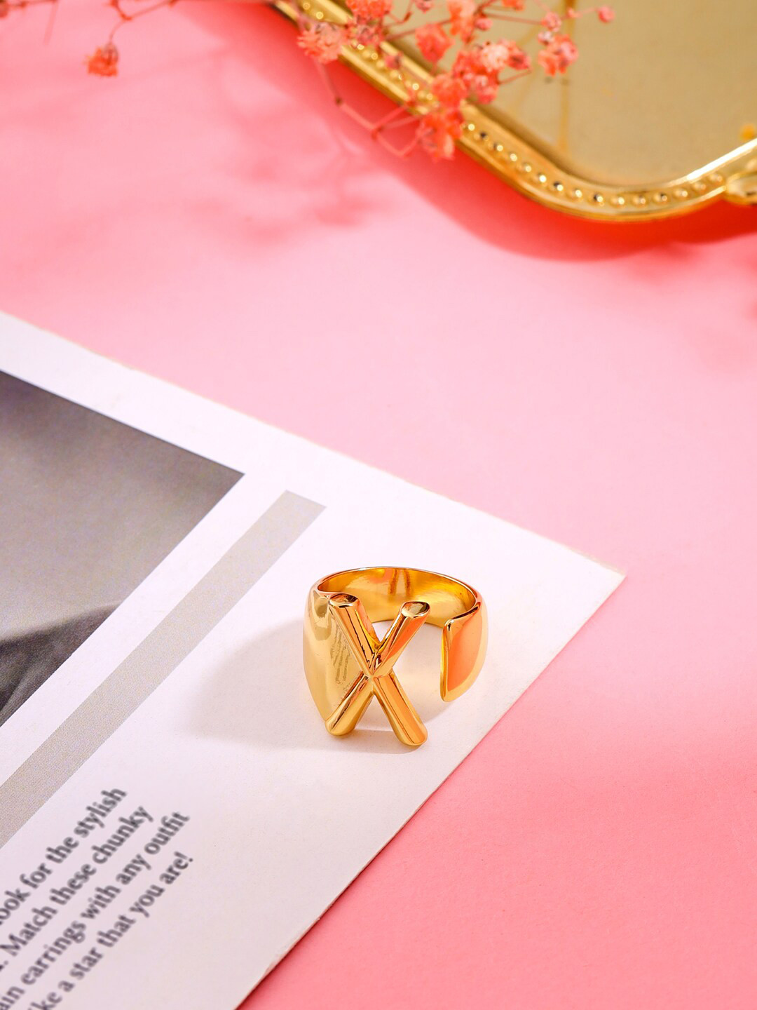 Mitali Jain Gold-Plated X-Designed Finger Ring