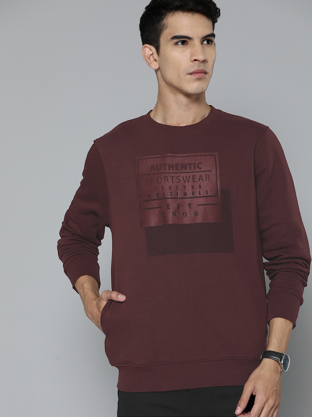 Buy Indian Terrain Men Typography Printed Sweatshirt Sweatshirts