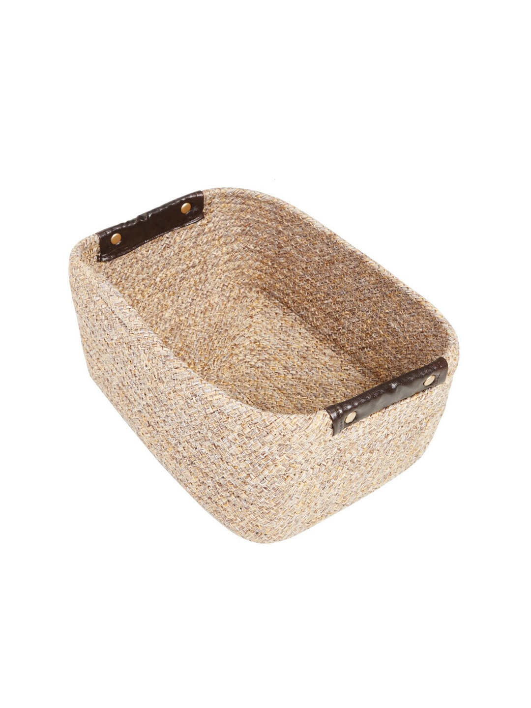 Pano Harmony Beige Self Design Small Storage Basket