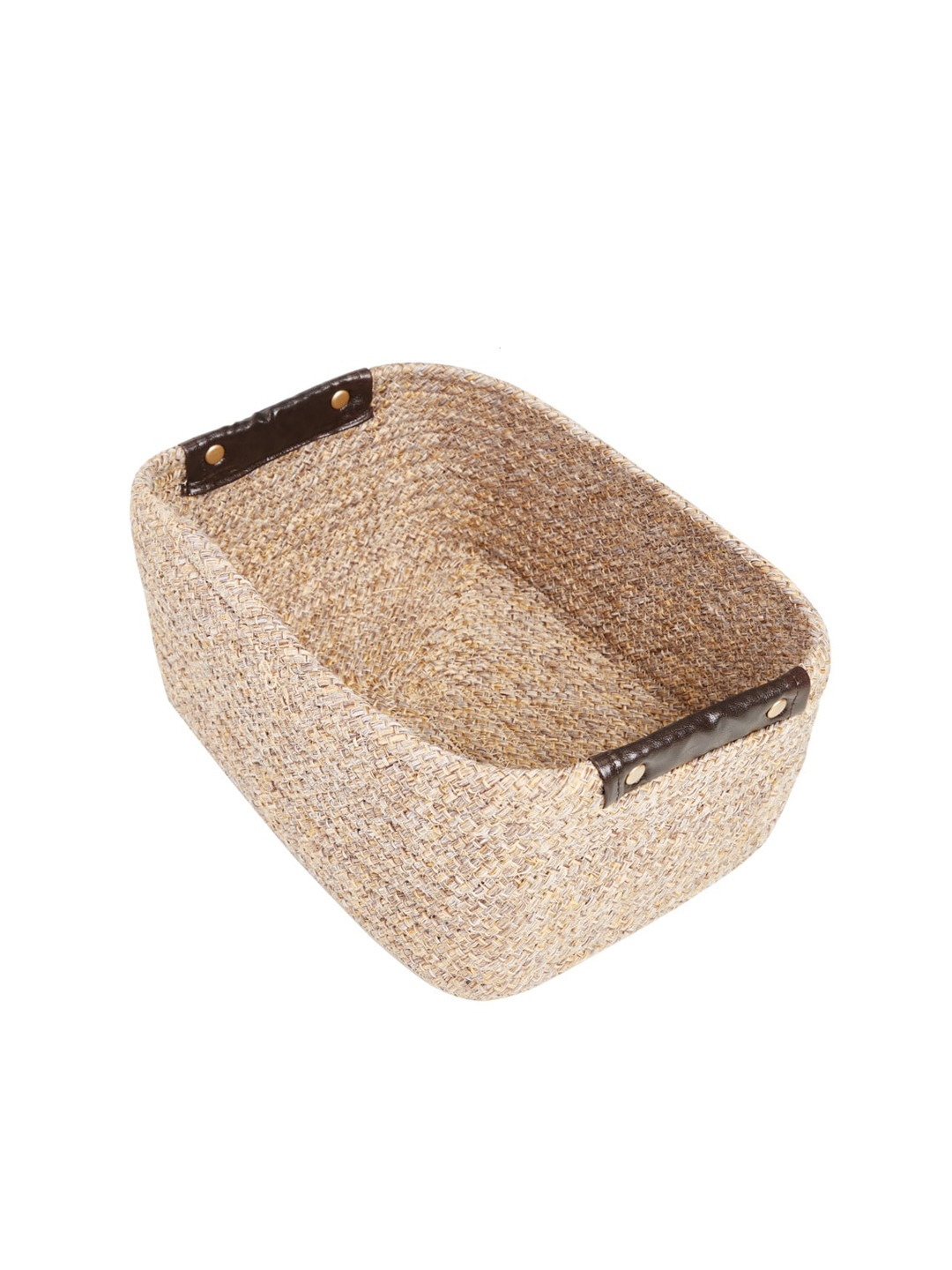 Pano Harmony Beige Self Design Medium Storage Basket