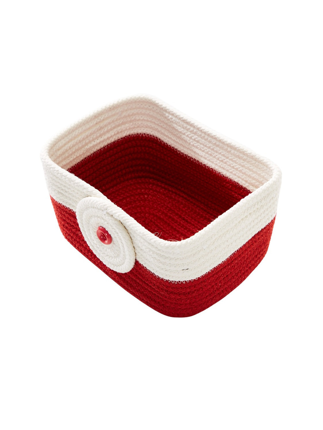 Pano Red & White Colour-blocked Storage Basket