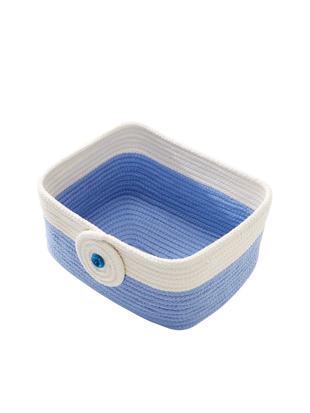 Pano Blue & White Colour-blocked Storage Basket
