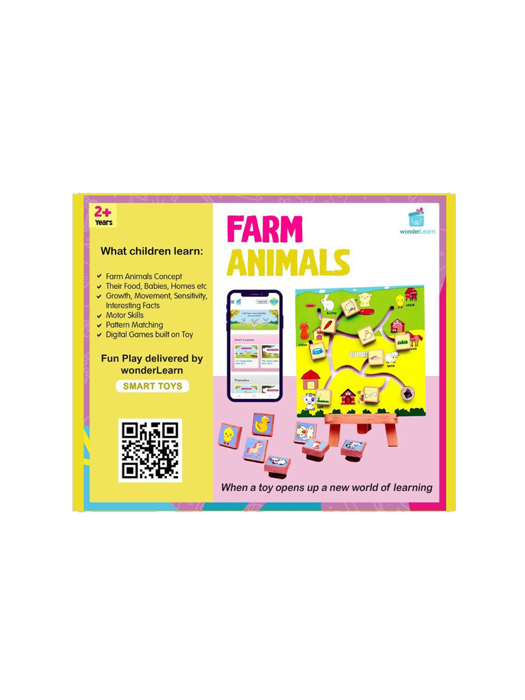 wonderLearn Kids Yellow & Green Farm Animals Puzzle Learning and Development Toys