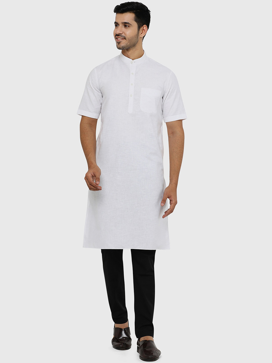 Modi Kurta Men White Cotton Kurtas