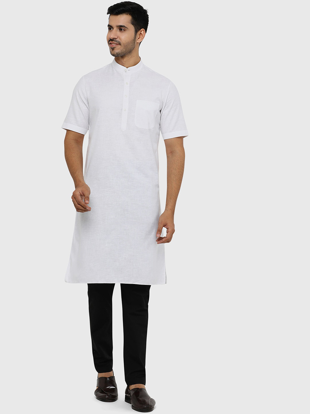 Modi Kurta Men White Cotton Kurtas