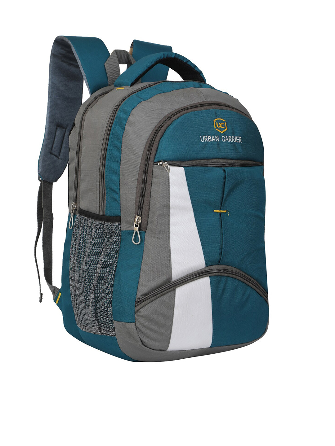 URBAN CARRIER Unisex Grey & Blue Colourblocked Backpack