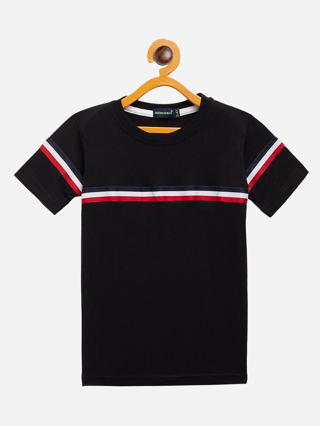 Rodzen Boys Black Pure Cotton T-shirt