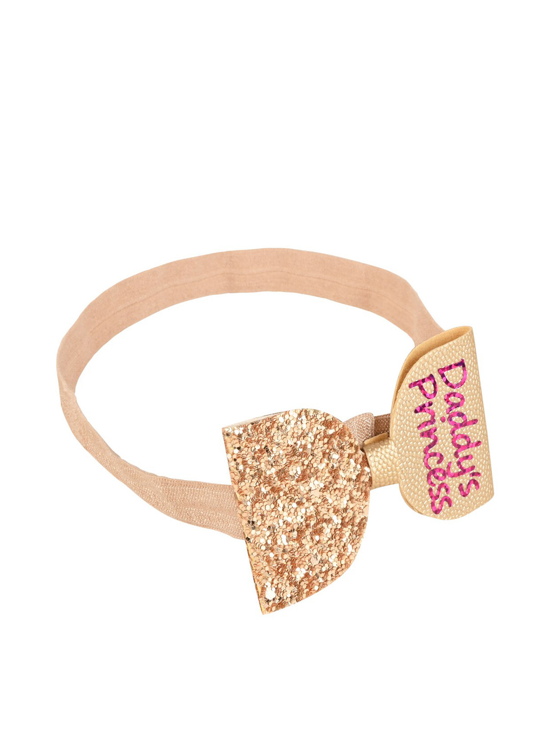 Aye Candy Girls Gold-Toned Embellished Daddy's Princess Bow Headband