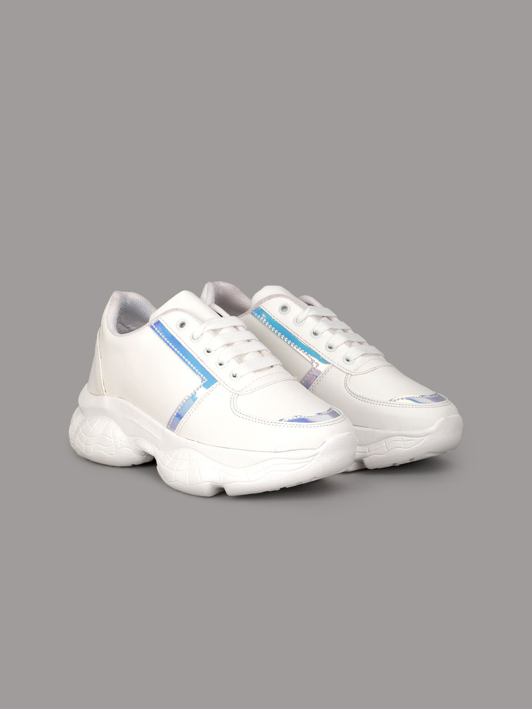 RapidBox Women White & Blue Sneakers