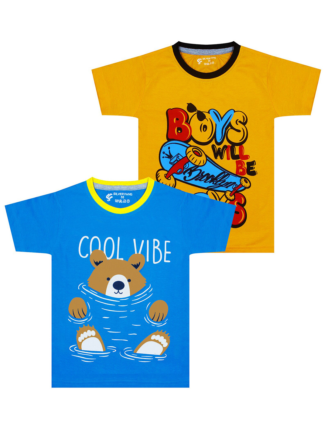 Silver Fang Boys Multicoloured Cotton T-shirt