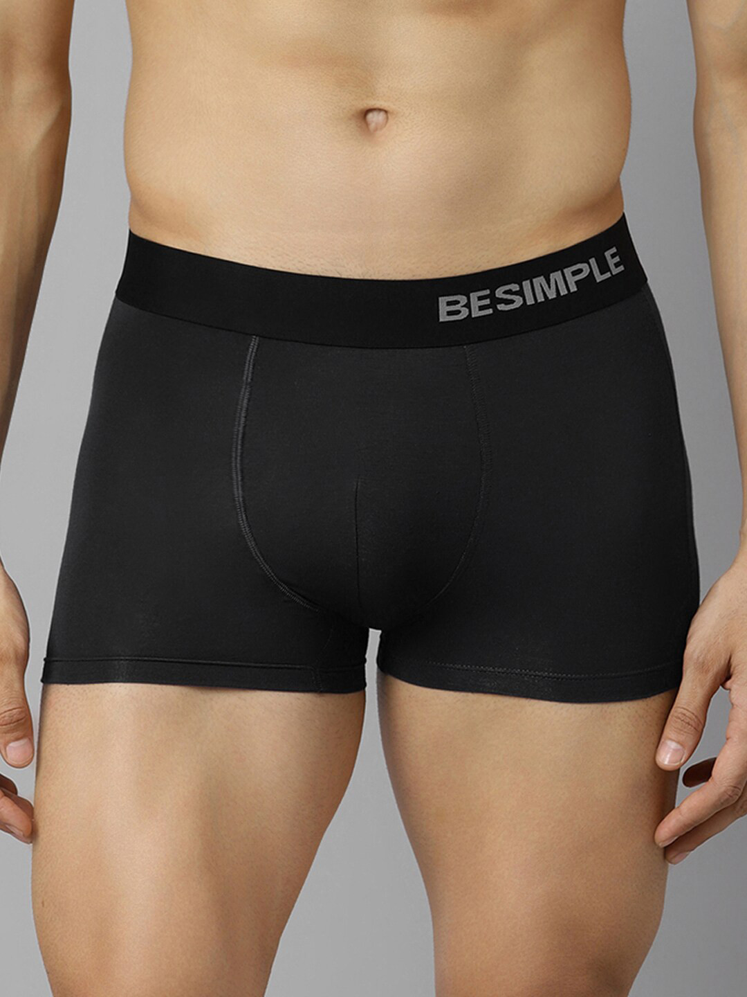 BESIMPLE Men Black Solid Trunk