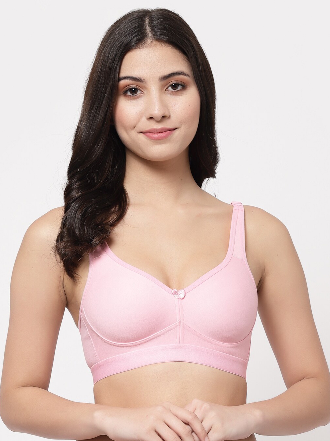 Buy Lyra Women's Cotton Non Padded Wire Free Seamless Bra Baby Pink at