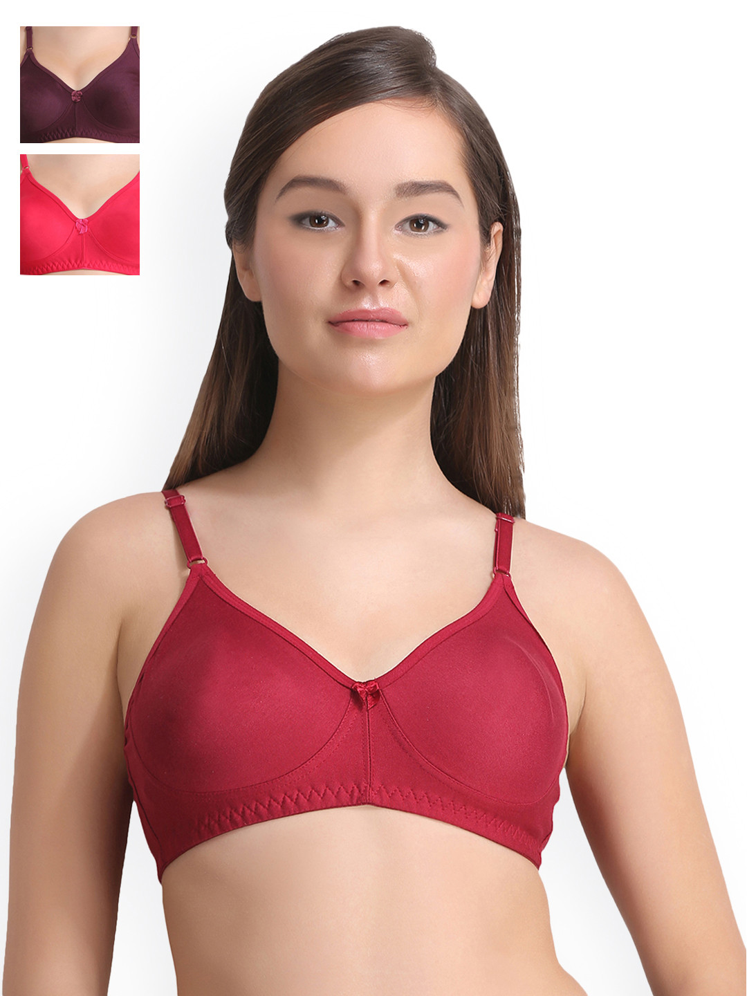 Leading Lady Pack of 3 Solid Everyday Bras LLCOOL-3-RN-PP-MR