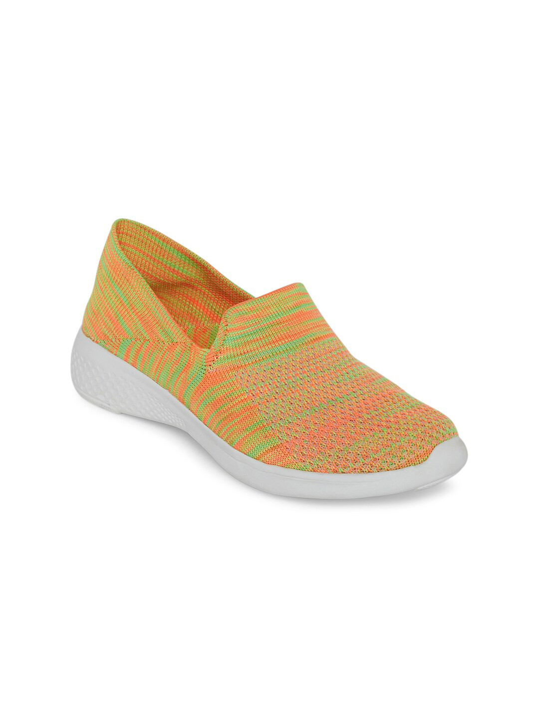 People Women Orange Mesh Running Non-Marking Shoes