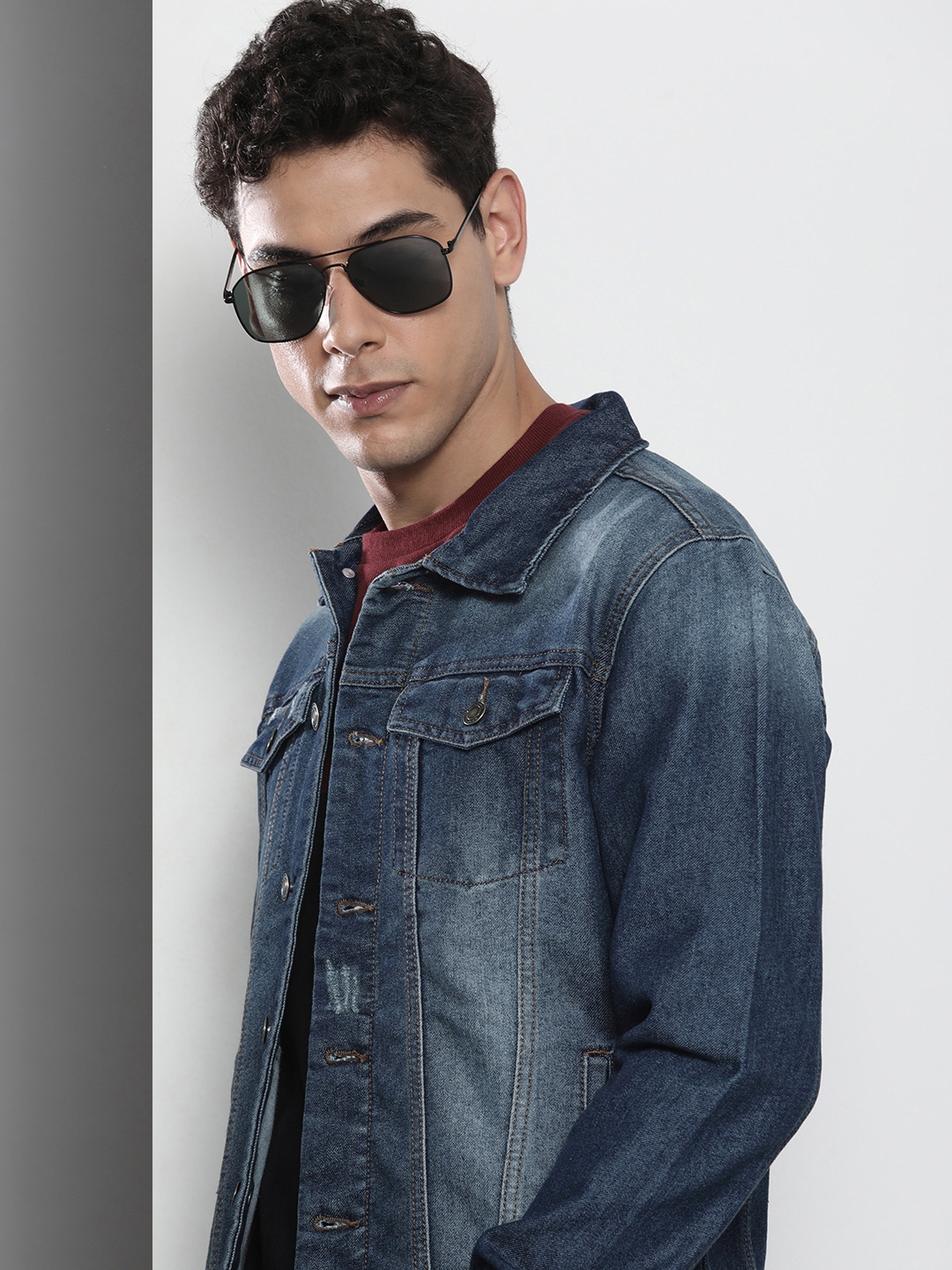 The Indian Garage Co Men Blue Denim Jacket