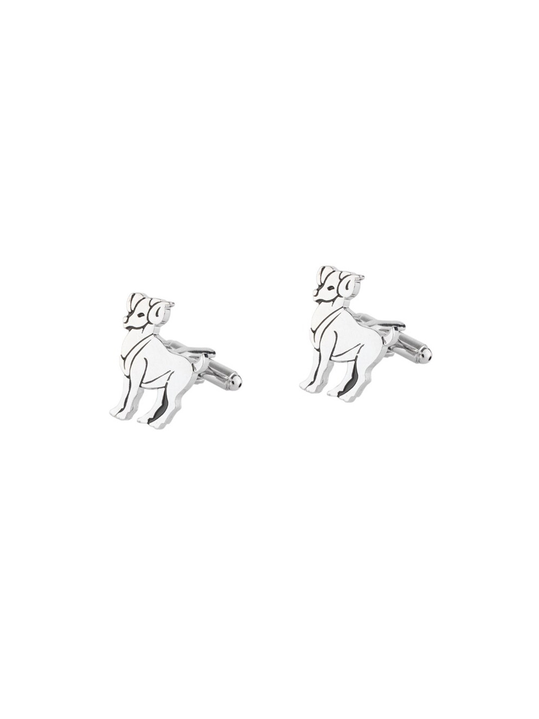 The Tie Hub Men Silver-Toned Aries Zodiac Sign Cufflinks