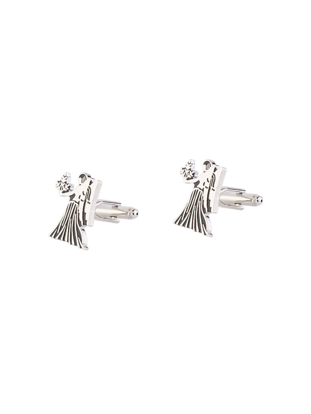 The Tie Hub Silver-Toned Virgo Zodiac Sign Cufflink